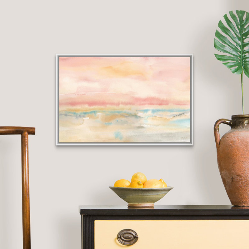 Ebern Designs Blush Seascape Framed On Canvas by Cynthia Coulter